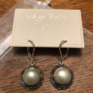 Indigo Falls Sterling Silver with Pearls Earrings